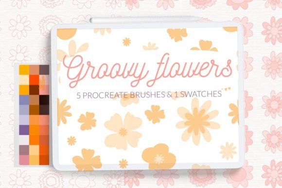 Download Groovy Flowers Pattern Brushes. Retro - Brushes Collection