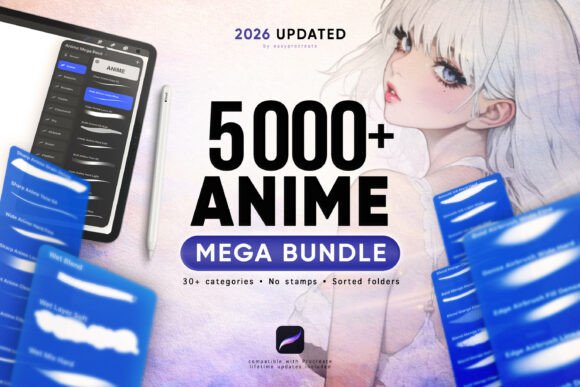 Download 5000 Procreate Brushes Anime Mega Bundle - Brushes Collection