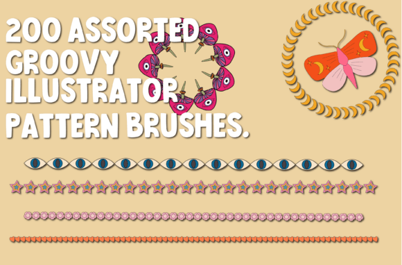 Download 200 Retro Illustrator Pattern Brushes - Brushes Collection
