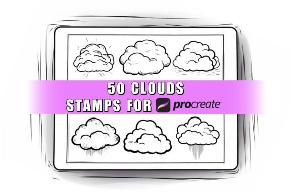 Download 50 Clouds Procreate Stamps Brushes - Brushes Collection
