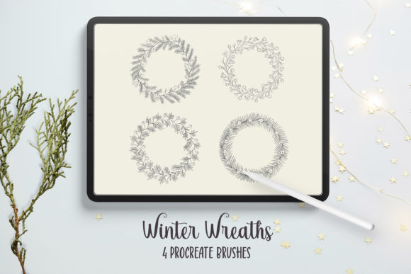 Download Winter Wreaths Procreate Stamp Brushes - Brushes Collection