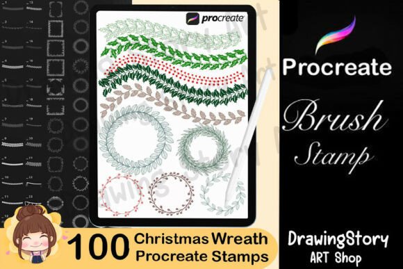 Download 100 Wreath Line Procreate Brushes - Brushes Collection
