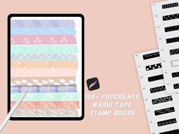 Download Procreate Washi Tape Stamp Brushes - Brushes Collection