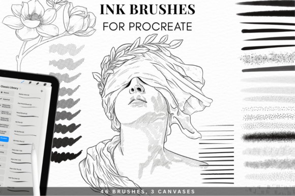 Download Realistic Ink Brushes for Procreate - Brushes Collection