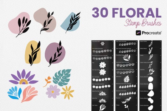 Download Floral Stamp Brushes Procreate - Brushes Collection
