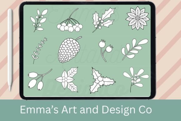 Download 12 Christmas Foliage Procreate Brushes - Brushes Collection