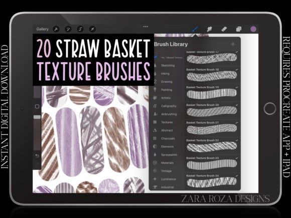 Download Woven Basket Procreate Texture Brush Set - Texture brush Collection