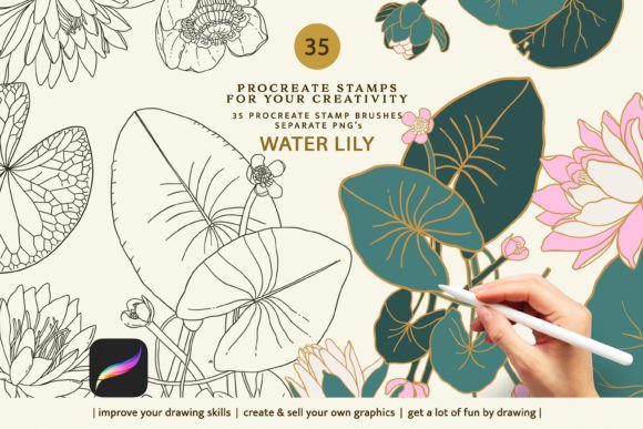Download Water Lily Procreate Brushes - Brushes Collection