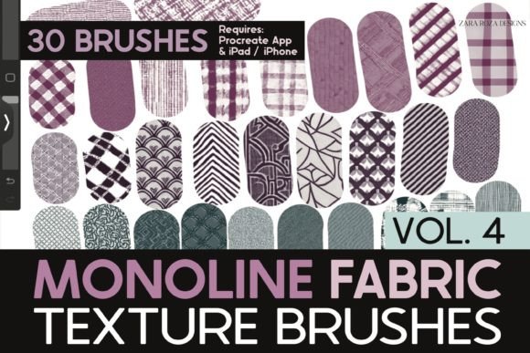 Download Procreate Fabric Monoline Brushes Vol. 4 - Brushes Collection