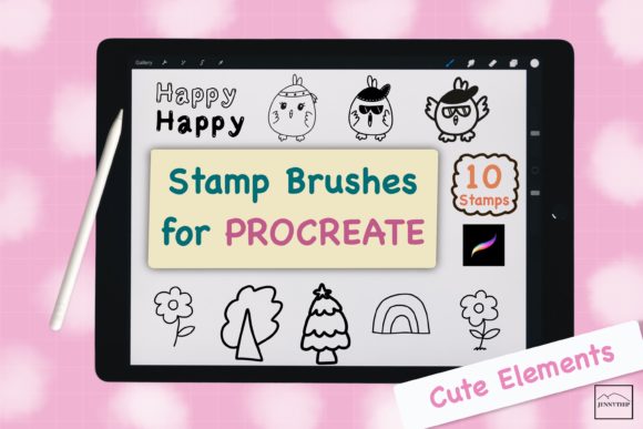 Download Procreate Stamp Brushes - Cute Elements - Brushes Collection