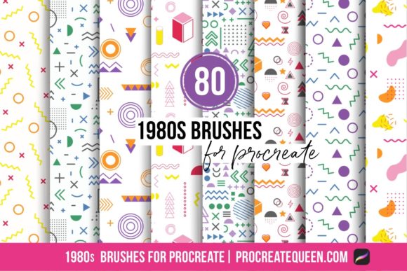 Download 1980s Procreate Pattern Brushes &amp; Stamps - Brushes Collection