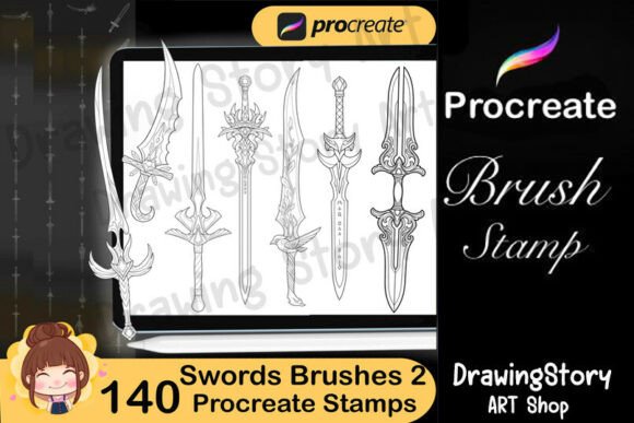 Download 140 Sword Procreate Brushes Set2 - Brushes Collection