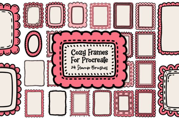 Download 24 Procreate Frame Stamp Brushes - Brushes Collection
