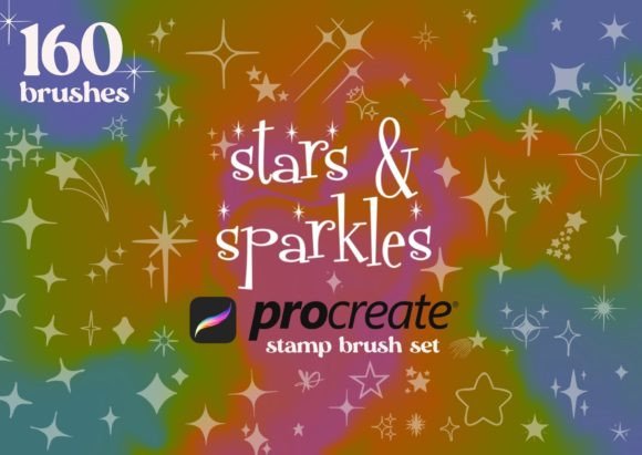 Download Stars &amp; Sparkles Procreate Stamp Brushes - Brushes Collection