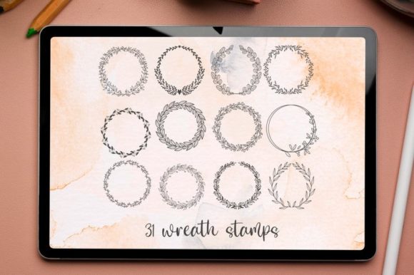 Download Floral Wreath Procreate Stamp Brushes - Brushes Collection