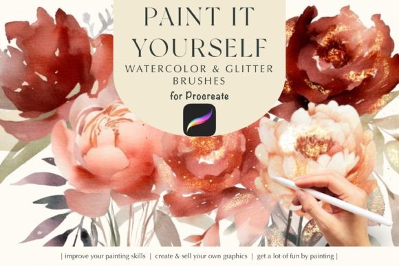 Download Watercolor &amp; Glitter Procreate Brushes - Brushes Collection