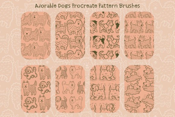 Download Adorable Dogs Procreate Pattern Brushes - Brushes Collection