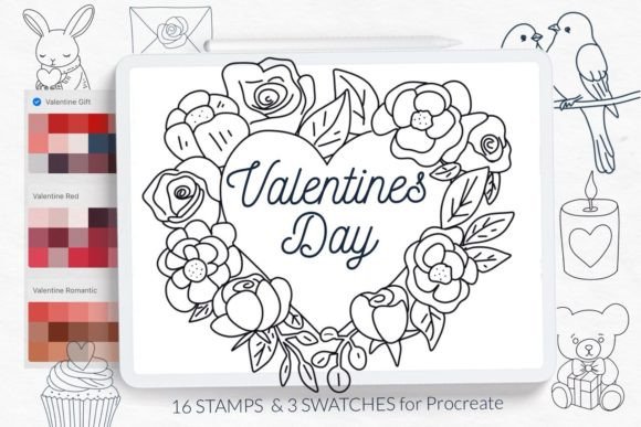 Download Valentine's Day Romantic Stamps Brushes - Brushes Collection