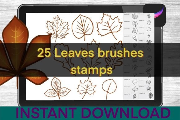 Download Leaves Stamp Brushes Procreate - Brushes Collection