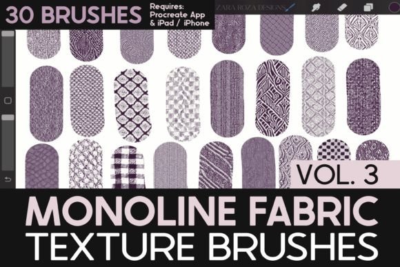 Download Procreate Fabric Monoline Brushes Vol. 3 - Brushes Collection