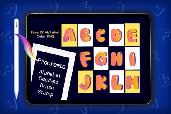 Download Alphabet Doodles Brushes Free PNG Color - Brushes Collection