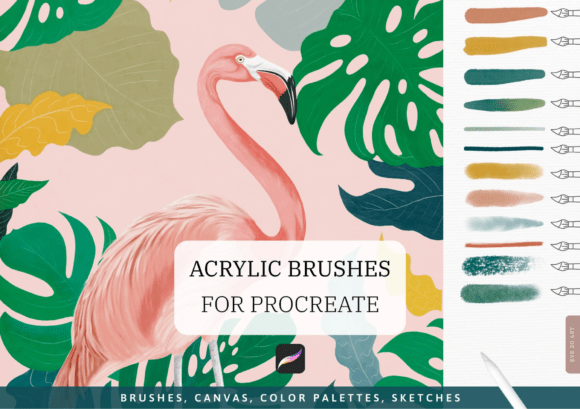 Download Acrylic Procreate Brushes: Painting Kit - Brushes Collection