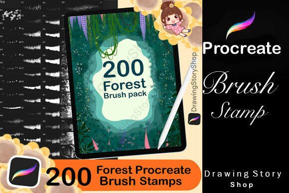 Download 200 Forest Nature Procreate Brushes - Brushes Collection