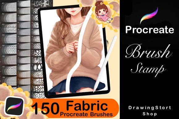 Download 150 Procreate Fabric Texture Brushes - Texture brush Collection