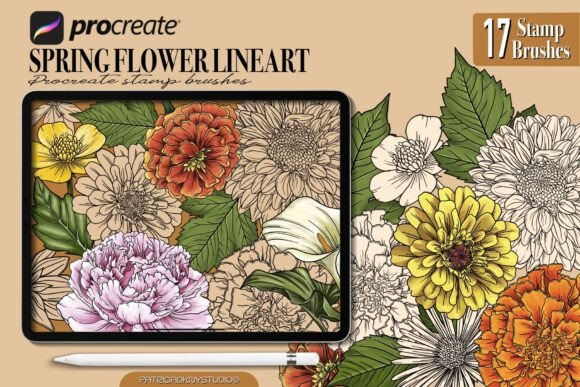 Download Procreate Spring Flower Stamp Brushes - Brushes Collection