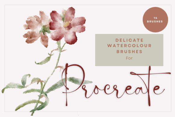 Download 14 Delicate Watercolor Brushes Procreate - Brushes Collection
