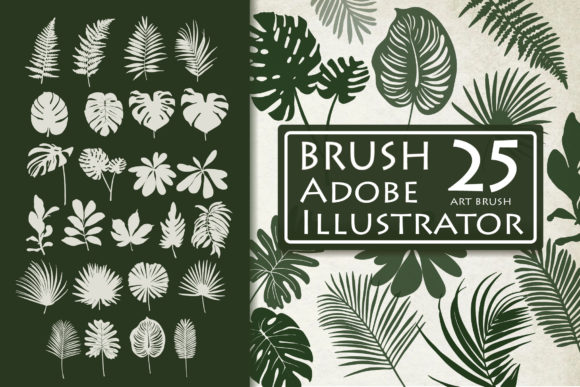 Download Tropical Leaves Brushes for AI - Brushes Collection