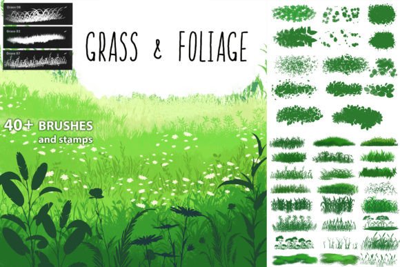 Download Grass &amp; Foliage Brushes - Procreate - Brushes Collection