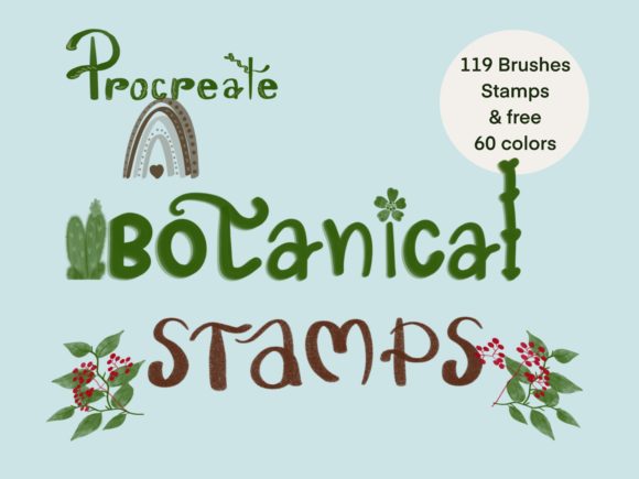 Download 119 Botanical Brushes Stamps,Procreate - Brushes Collection