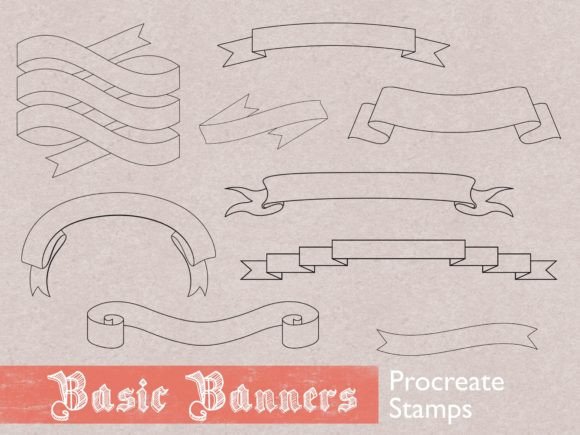 Download Procreate Banner Stamps Tattoo Brushes - Brushes Collection
