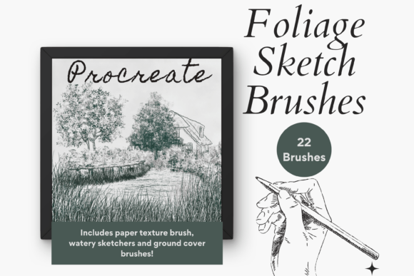 Download Procreate Foliage Sketch Brushes X 22 - Brushes Collection