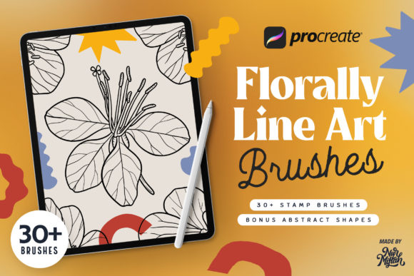 Download Procreate Florally Line Art Brushes - Brushes Collection