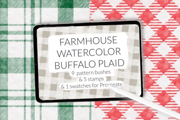 Download Buffalo Plaid Watercolor Pattern Brushes - Brushes Collection
